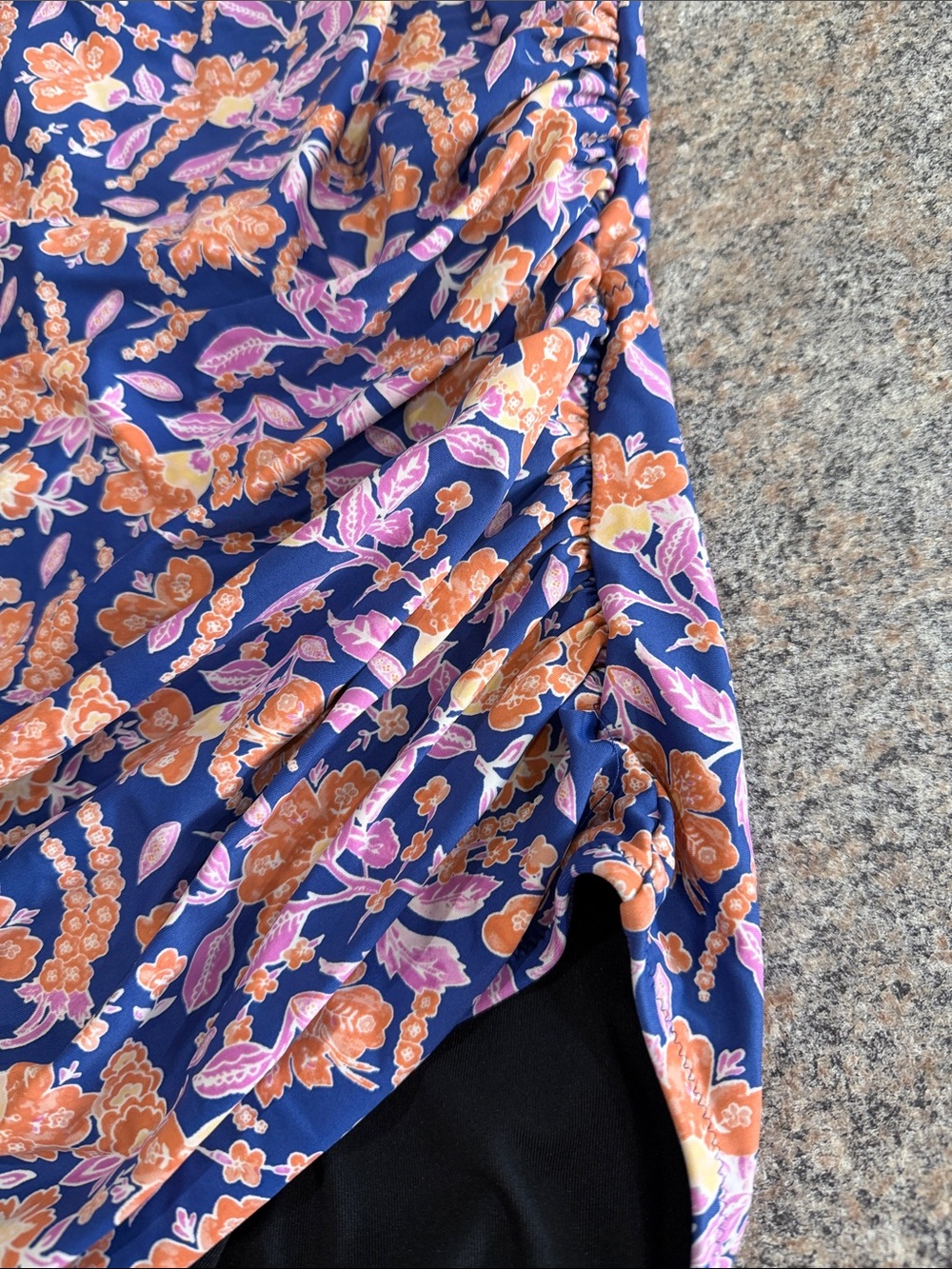J.Crew Reimagined Floral One-Shoulder One-Piece Swimsuit - Navy & Orange size 16 - Picture 5 of 9